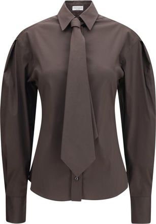 Brunello Cucinelli Brown Slim Solid Shirt