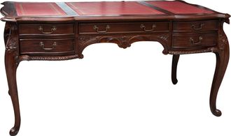 Biscottini International Escritorio De Madera Maciza De Caoba Acabado Con Efecto Nogal 150x83x75 Cm