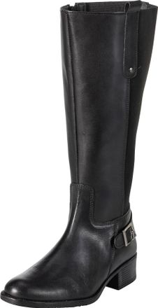Sheego Weitschaftstiefel SHEEGO, Damen, Gr. 43, XL-Schaft, schwarz, Glattleder, Leder, Schuhe Weitschaftstiefel