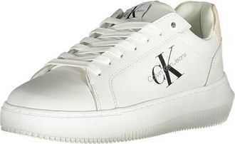 Calvin Klein Witte Dames Sneaker Eco-Vriendelijke Stijl - Dames - Sneakers - Wit - 39 EU - Leer - Schoenen
