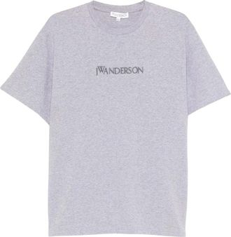 J.W.Anderson Logo Embroidery T-Shirt - Dames - T-shirts - Grijs - S - Katoen - Tops