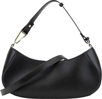 Patrizia Pepe Dames Schoudertas met Rits - Dames - Schoudertassen - Zwart - ONE Size - Leer - Tassen