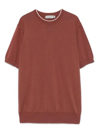 Canali fine-knit T-shirt - men - Cotton - 50 - Brown
