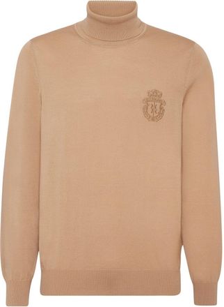 Billionaire Boys Club monogram-embroidered knitted tutleneck - men - Polyurethane/Silk/Polyester - XXXL - Neutrals
