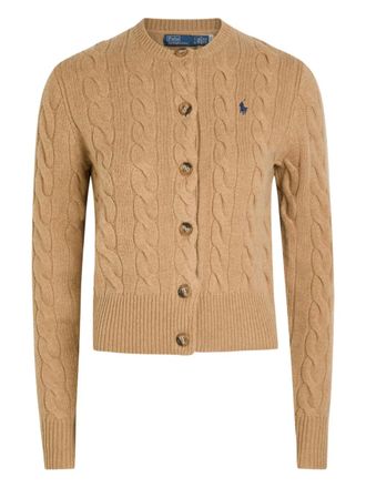 Polo Ralph Lauren Cardigan in maglia a trecce con bottoni - Toni neutri