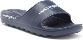 Karl Lagerfeld Block Logo Slide Sandal in Navy at Nordstrom Rack, Size 12