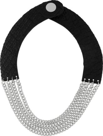 Dansk Copenhagen Luxe Multi Link Leren Ketting - Dames - Kettingen - Zwart - ONE Size - Accessoires