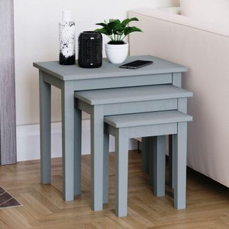 Home Discount Home Discount - Yorkshire Nest of Tables Set of 3 mdf Wood Coffee Side End Table, Grey