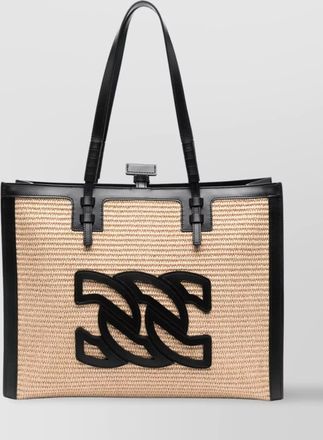 Casadei rectangular woven texture tote bags