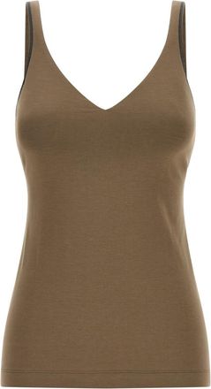 Brunello Cucinelli Beige Shiny Straps top
