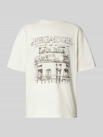 Pegador Oversized T-Shirt mit Label-Print Modell Barno in Offwhite, Gr&ouml;&szlig;e M