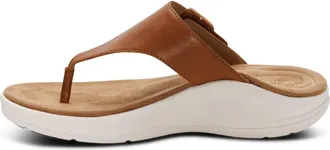Aetrex Womens Donna Thong Sandal In Cognac