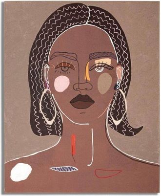 Dmora Cuadro Eduardo, Pintura De Pared, Panel Ornamental, Accesorio Decorativo, 80x3 H100 Cm, Marr&oacute;n - Dmora