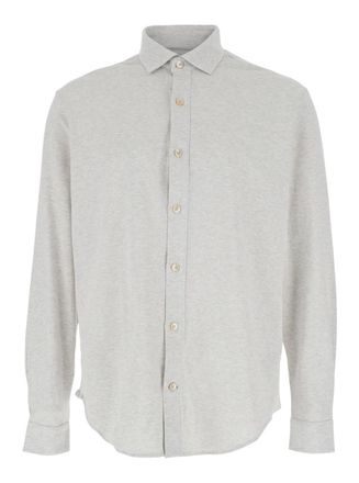 Eleventy Light Grey Solid Shirt