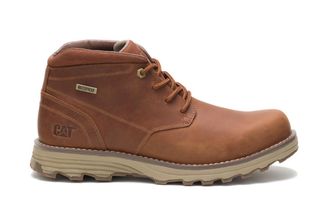 CAT Mens Elude Waterproof Brown Leather Work Boots - Size UK 8