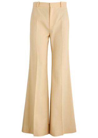 Chloé Flared-leg Woven Trousers - Beige - 40 (UK12 / M)