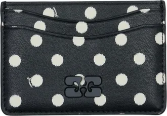 Ganni Wallets & Cardholders, female, Black, Size: ONE SIZE Bou Card Holder with Dots
