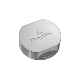 Villeroy & Boch Villeroy&boch - Pulsador Para Mecanismo De 1 Cubeta De Lat&oacute;n Con Acabado En Acero Inoxydable Cepillado