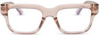 DIFF Eyewear Cade 52mm Square Blue Light Blocking Glasses in Beige Crystal Blue Light at Nordstrom Rack