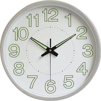 OEM Reloj De Pared Luminoso De 12 Pulgadas, Reloj De Cuarzo Redondo Minimalista Para Dormitorio, Decoraci&oacute;n De Sala De Estar, Color Plata