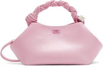 Ganni Small Bou Recycled Leather Top Handle Bag in Pink Nectar at Nordstrom
