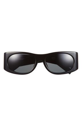 Jacquemus The Pilota Sunglasses in Black/Light Gold/Grey at Nordstrom