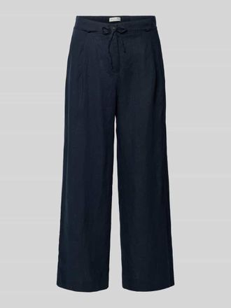 Christian Berg Leinenhose mit Bindeg&uuml;rtel in Dunkelblau, Gr&ouml;&szlig;e 34