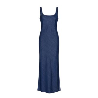 Sams&oslash;e & Sams&oslash;e Sasunna Dress - Dames - Maxi kleedjes - Blauw - M - Denim - Kleedjes
