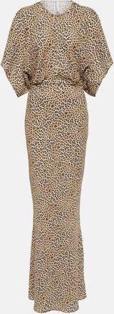 Norma Kamali Obie leopard-print georgette gown
