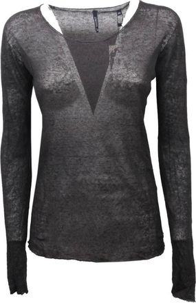 Woolrich Dames, Truien, Grijs, Maat: XS Linnen