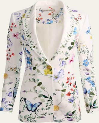 Alice & Olivia Breann Long Fitted Blazer