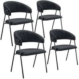 TecTake Dining Chair Bedano Set Of 4 - Black | Size: 4 Pack