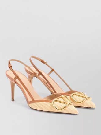 Valentino Garavani vlogo signature leather slingback two tone pumps