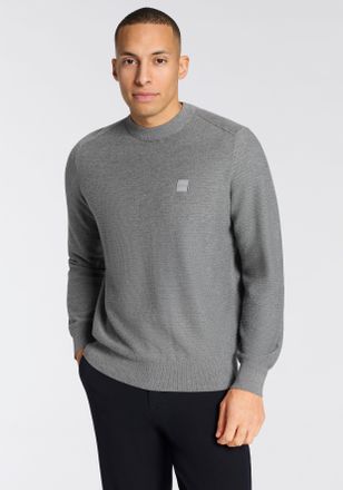 Boss Orange by Hugo Boss Strickpullover BOSS ORANGE Anion, Herren, Gr. XXL, silber041, Strick, Obermaterial: 95% Baumwolle, 5% Kaschmir, regular fit normal, Rundhals, eingeset