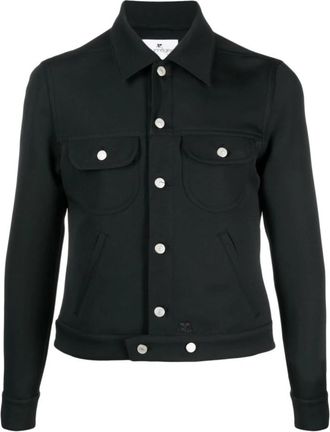 Courr&egrave;ges Katoenen Jas Klassieke Stijl - Heren - Zomerjassen - Zwart - L - Katoen - Jassen