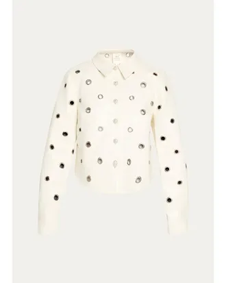 Cinq &agrave; Sept Grommet Faux Leather Jacket