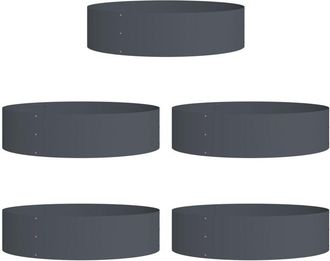vidaXL Garden Planters 5 pcs Anthracite 80 x 80 x 20 cm Steel Vidaxl