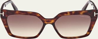 Tom Ford Havana Acetate Cat-Eye Sunglasses