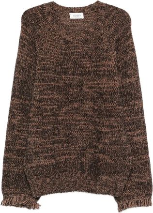 Laneus Maglione con polsini sfrangiati - Marrone