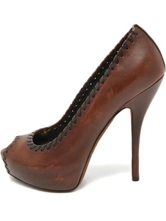 Gucci peep-toe platform pumps - Brown