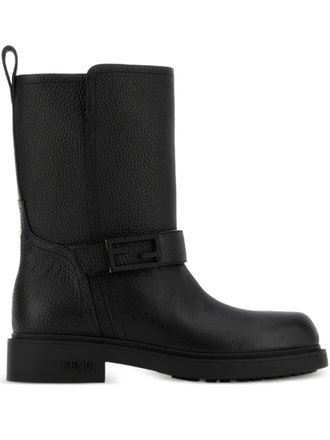 Fendi leather buckle boots - Black