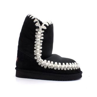 Mou Eskimo Overstitching - Dames - Schoenen - Zwart - Maat: 36 EU Leer