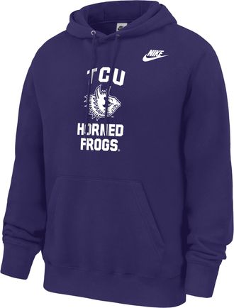 Nike TCU Horned Frogs Club Nike Mens Football Fleece Pullover Hoodie in Purple | M31233P394TCUN-ORC