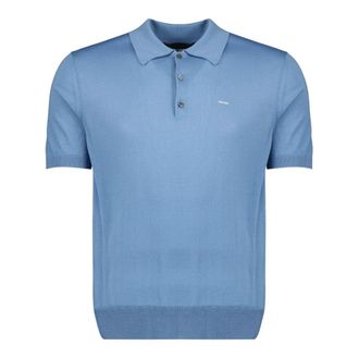 Prada Polo Shirts, male, Blue, Size: XL Wool Polo