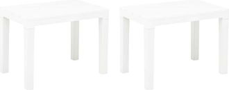 vidaXL Bancos De Jard&iacute;n 2 Unidades Pl&aacute;stico Blanco Vidaxl