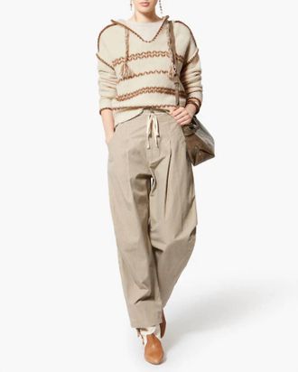 Isabel Marant Romera Tweed Hood Sweater In Ecru