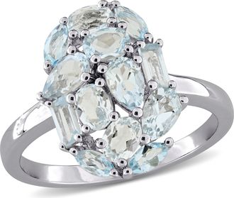 Mimi & Max Multi-Shape Gemstone Cluster Ring Sterling Silver