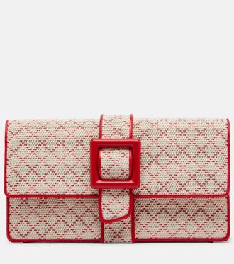 Manolo Blahnik Maycap raffia-effect clutch