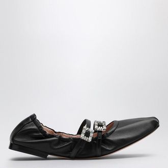 Roger Vivier Womens Nappa Ballerinas With Straps - Black Leather - Size EU 35