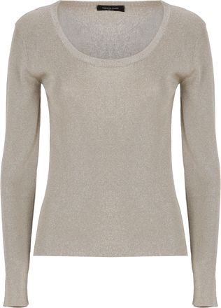 Fabiana Filippi Beige Lurex Long Sleeve Sweater